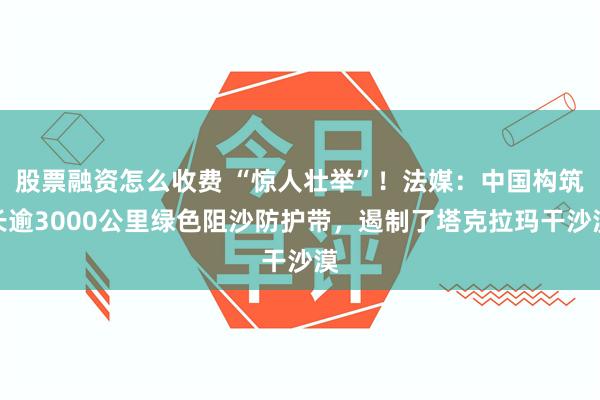 股票融资怎么收费 “惊人壮举”！法媒：中国构筑长逾3000公里绿色阻沙防护带，遏制了塔克拉玛干沙漠