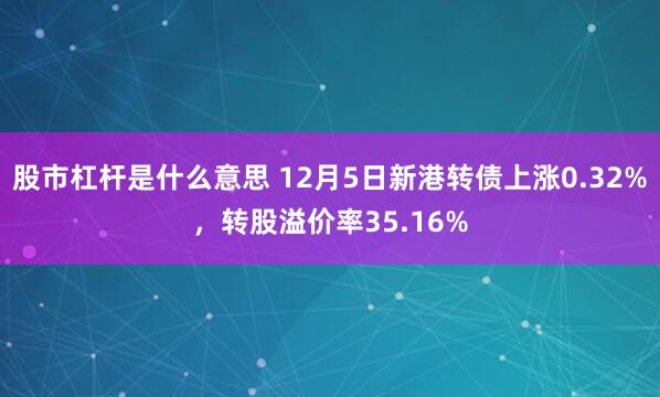 股市杠杆是什么意思 12月5日新港转债上涨0.32%，转股溢价率35.16%