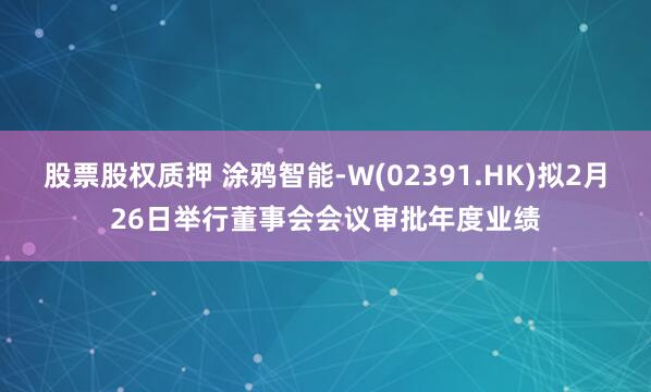 股票股权质押 涂鸦智能-W(02391.HK)拟2月26日举行董事会会议审批年度业绩