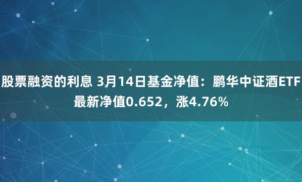 股票融资的利息 3月14日基金净值：鹏华中证酒ETF最新净值0.652，涨4.76%